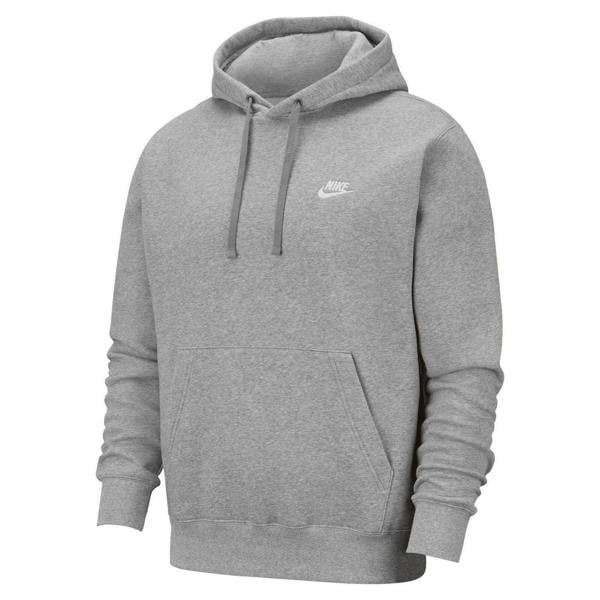 Nike Unisex Adult Sportswear Club Hoodie - Dark Grey Heather/Matted Silver/White - 