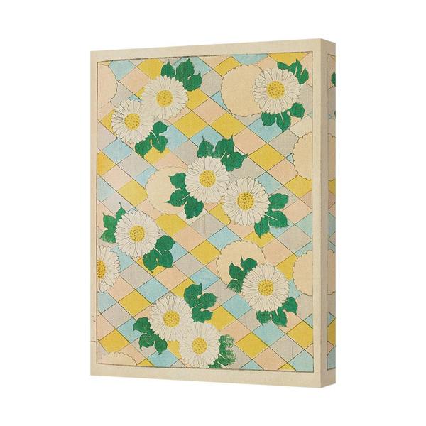 Benjamin Tate Design Canvas Wall Art Daisy Flowers On Pastel Checkered Background