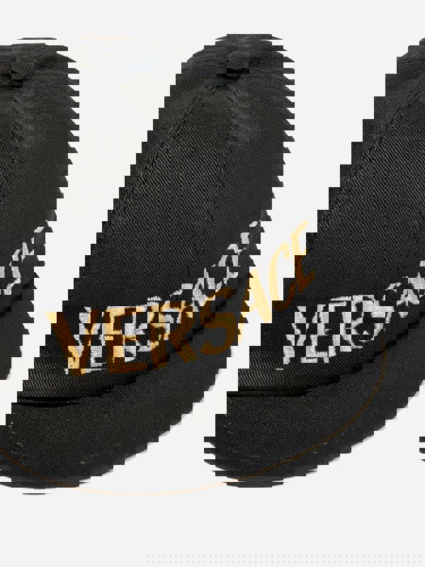 Versace Kids Embroidered Logo Cap in Black