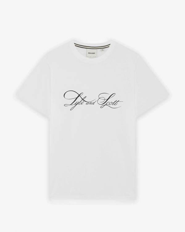 Lyle & Scott Superfine Mens Graphic T-Shirt - 626 White