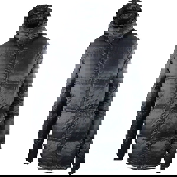 EA7 Plain Black Hooded Jacket