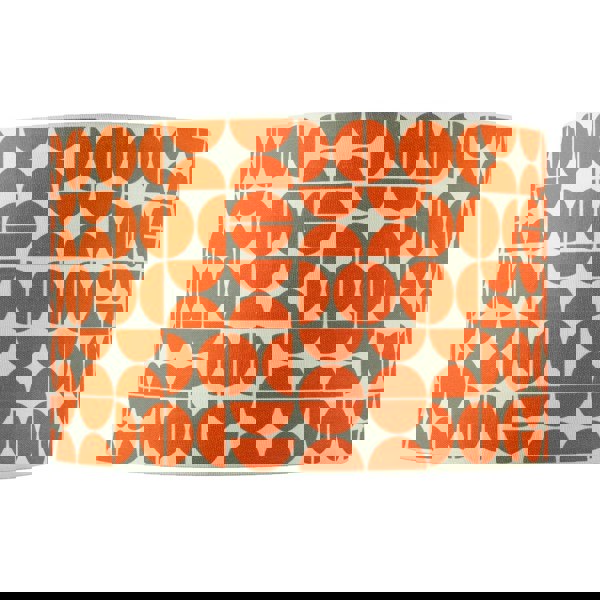 Modern Orange Geometric Linen Fabric Lamp Shade with Cotton Lining Image 5