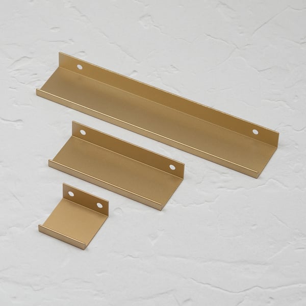 Handle & Home Satin Brass Squared Edge Mount Lip Pull Handles