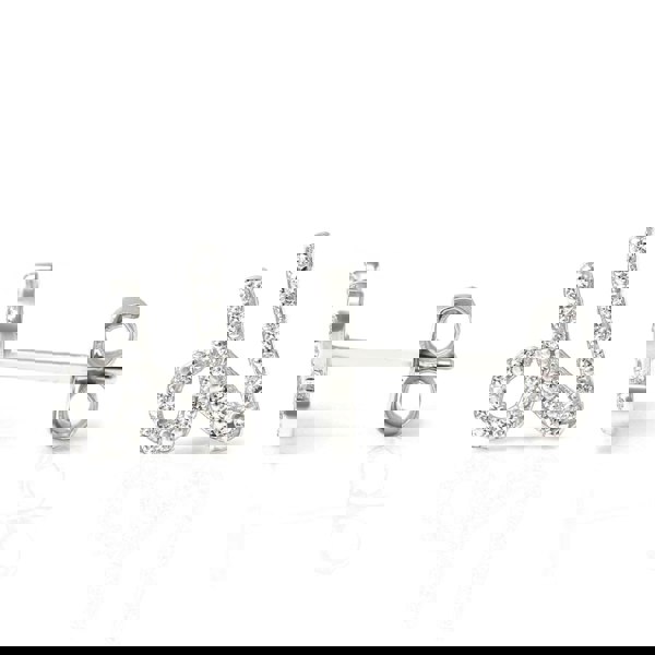 Say It With Luxe CZ Initial Earrings - Sterling Silver