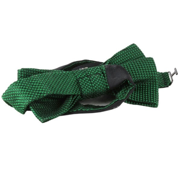 Dunhill ready tied bow tie in a woven emerald green 