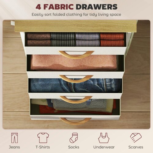 Wyld Haus Limi Fabric And Metal Beige 4 Drawer Storage Chest