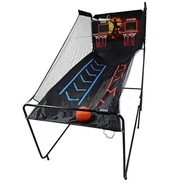 Gr8 Home Indoor Electronic Basketball Arcade Game Dual Hoop Folding with Electronic Scoreboard & Ball Set