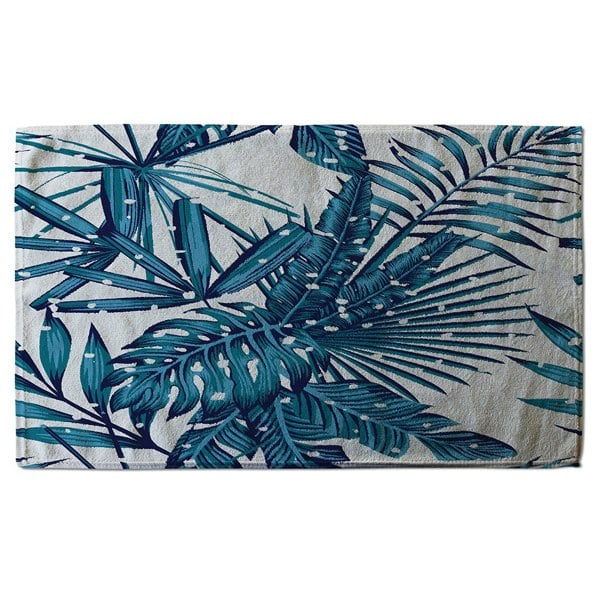 Benjamin Tate Design Snow tropical leaves (Bath Towel)
