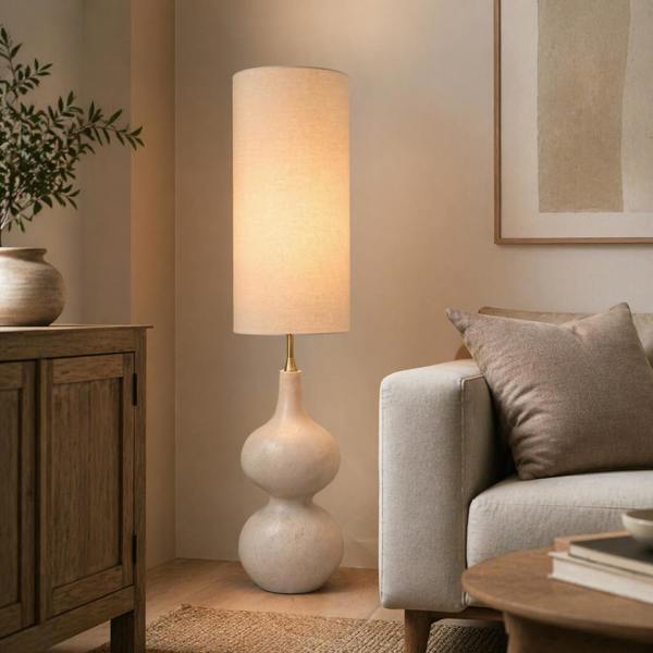 Pagazzi Lighting Stephanie Beige Resin Floor Lamp