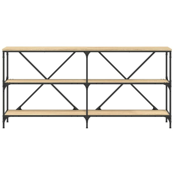 Berkfield Console Table Sonoma Oak 160x30x75 cm Engineered Wood and Iron