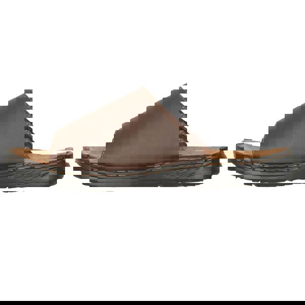 Mountain Warehouse Mens Comfort Leather Slip-on Sandals - Brown - 