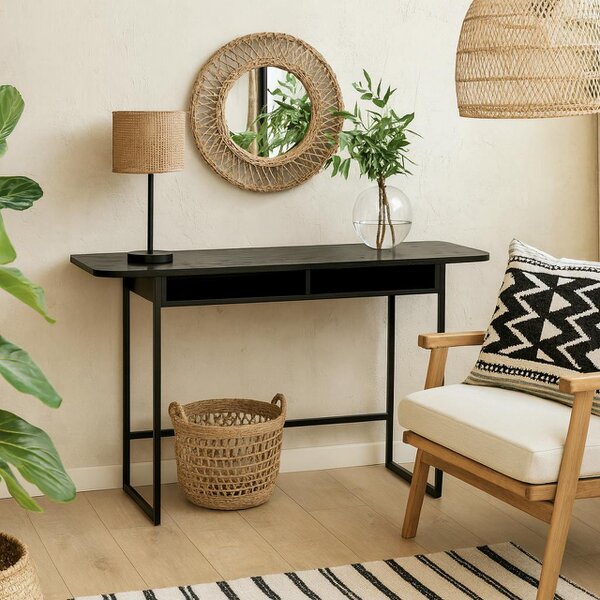 Wyld Haus Cape Town 2 Shelves Black Oak Console Table