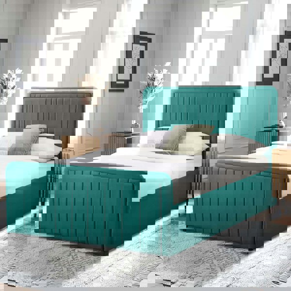 Comfy Living Brighton Brushed Velvet Fabric Ottoman Bed Frame - A Stylish and Functional Statement Piece for Your Bedroom