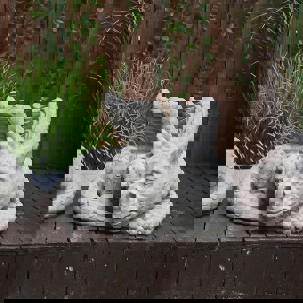 Pair of Large Sleepy Dragons Garden Statuary