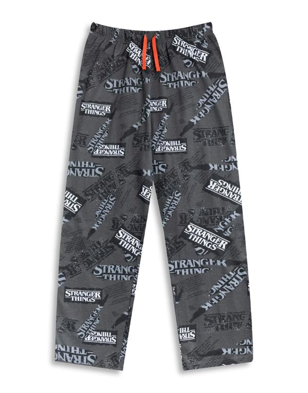 Stranger Things Mens White Logo Short Sleeve Long Leg Pyjama Set