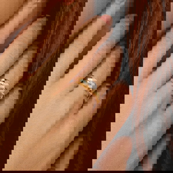 270R065201925 Modern Classic Oval Opal Ring in 18ct Gold Plated Silver 2