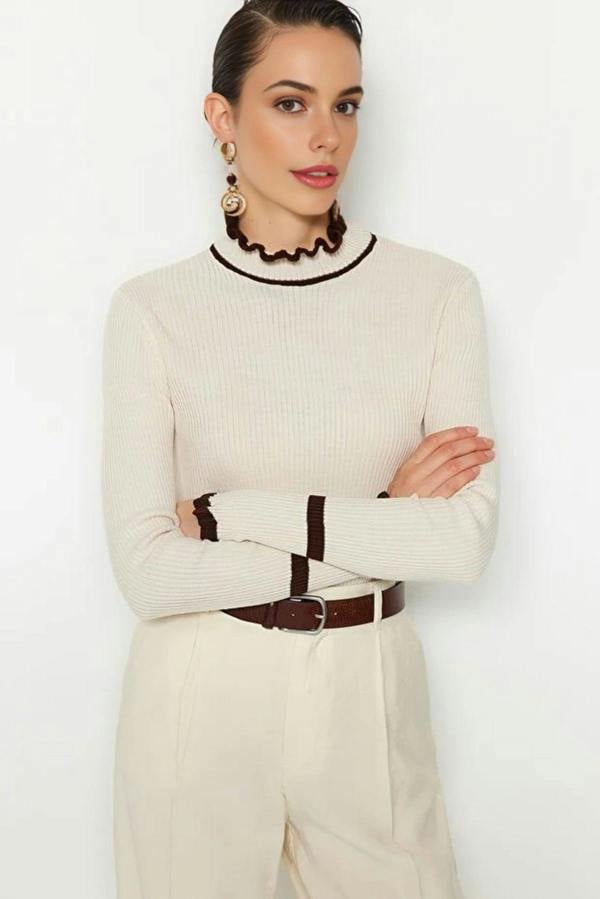 WOVCOR Color Block Knit Sweater