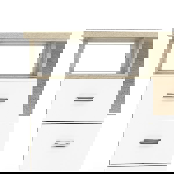 Furniture To Go Function Plus Oak Desk 3 White Drawers