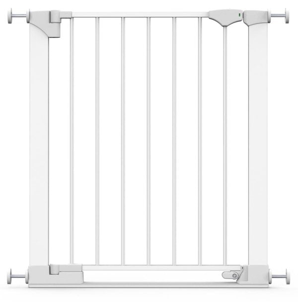 Safetots SafeStep Gate, White, 68cm - 75cm, Extra Low Walkthrough, Pressure Fit Safety Gate, Baby Gate for Stairs and Doors