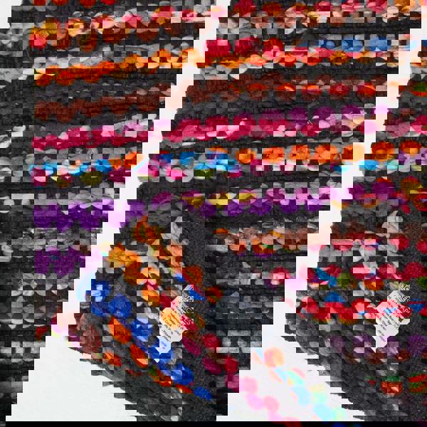 HOMESCAPES Handwoven Multi Coloured Recycled Chindi Folk Rug