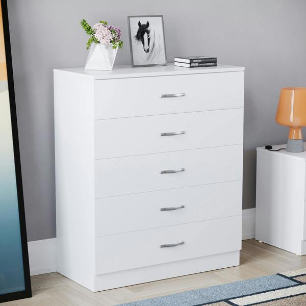 Vida Designs Riano 5 Drawer Chest, Black