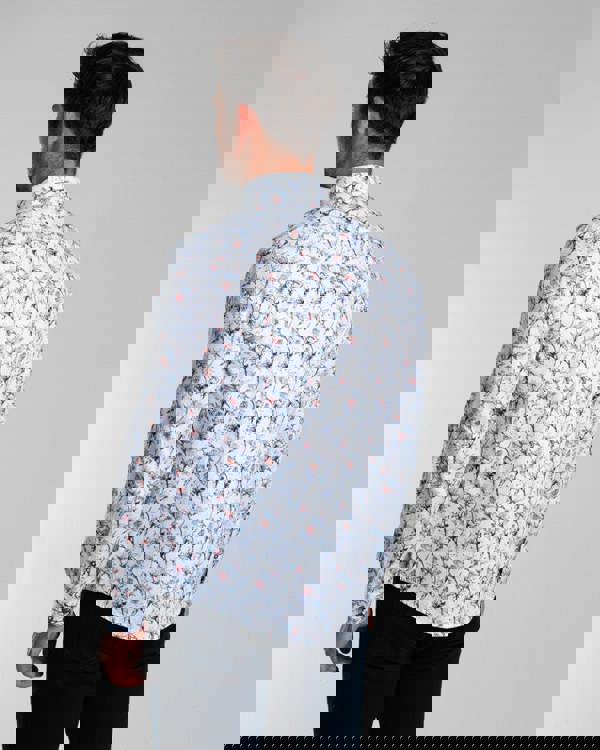 Steel & Jelly Limited Edition Line Drawn Floral & Leaf Digital Print Long Sleeve Shirt