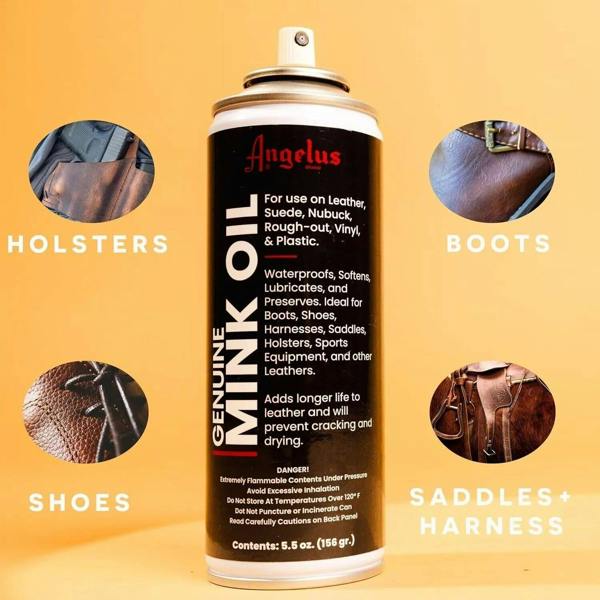 Angelus Mink Oil Spray - Easy Leather Conditioning & Waterproofing 5.5oz