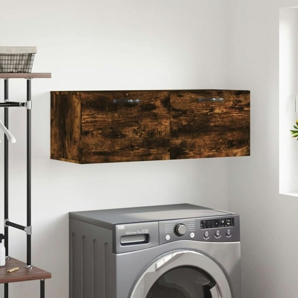 Berkfield Wall Cabinet Smoked Oak 100x36.5x35 cm Engineered Wood