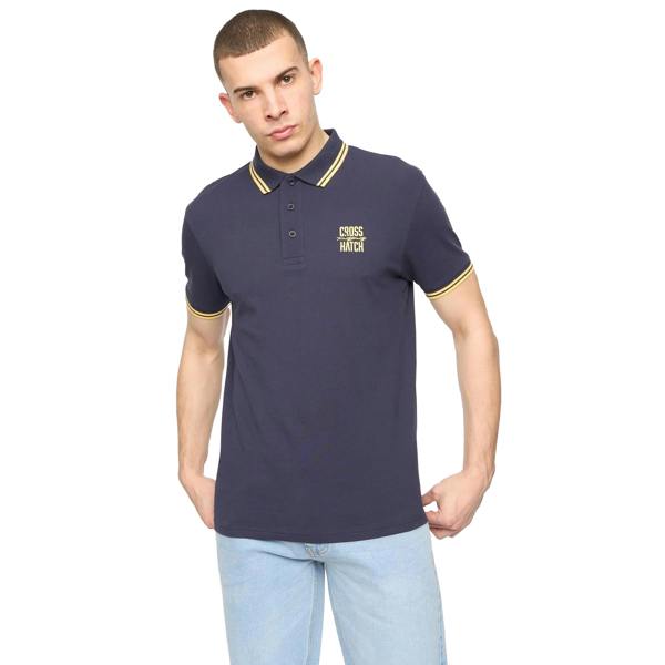 Crosshatch Mens Changra Polo Shirt - Blue Nights - 