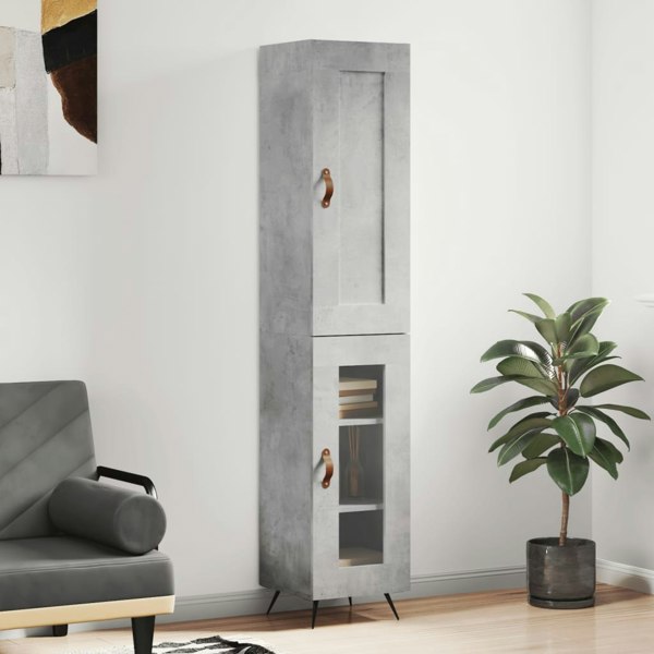 Berkfield Highboard Concrete Grey 34.5x34x180 cm Engineered Wood