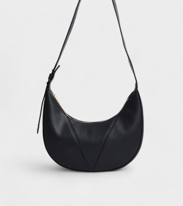 Votch River Vegan Bio-Based Bamboo Leather Hobo Bag in Black