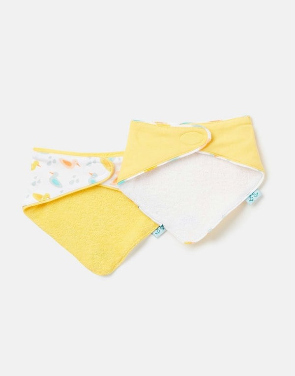 Luca and Rosa Ducks Pack of 2 Yellow Baby Dribble Bibs