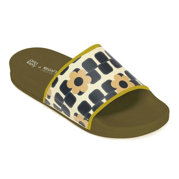 Regatta Womens/Ladies Orla Kiely Giant Square Flower Sliders - Monochrome - 