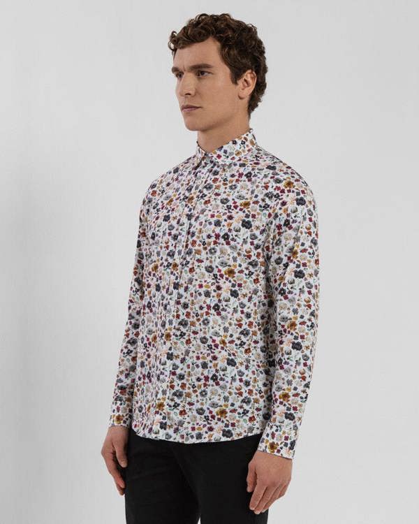 Steel & Jelly Limited Edition White Multi Floral Slim Fit Shirt