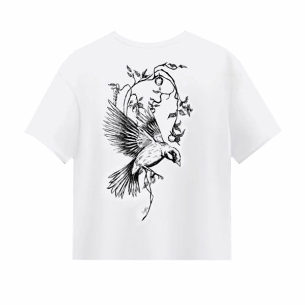 Frock Tales Sparrow Printed Organic Tee - White