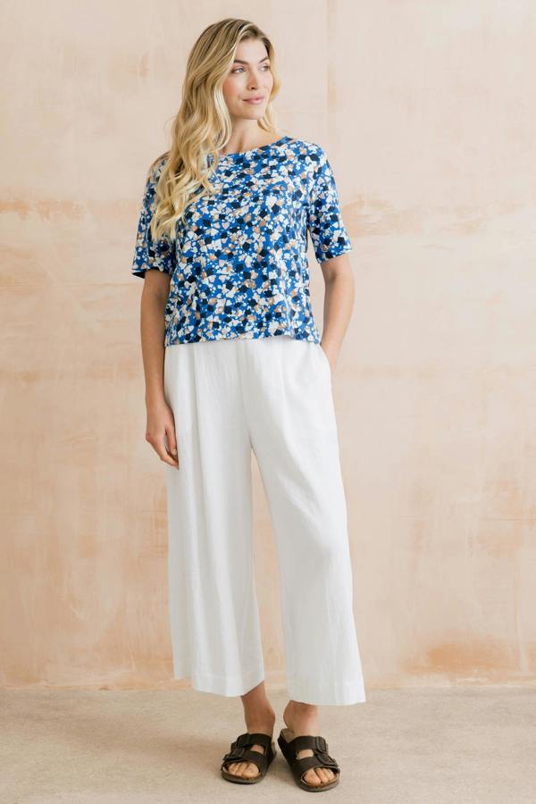 Lily & Me Kite Cotton Jersey Boxy T-Shirt Cobalt