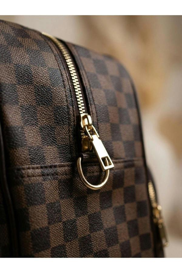 Ava Checkered Holdall - Black