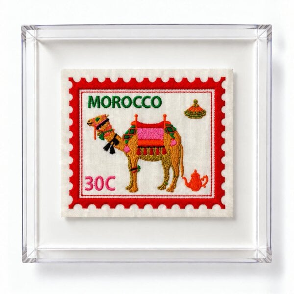 Lilly Loves Morocco Inspired Postage Stamp Artwork