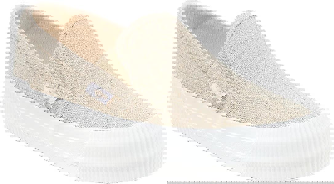 Rocket Dog Cheeryful Womens Slip On Casual Trainers Shoe, beige slip-on casual sneaker with white sole.