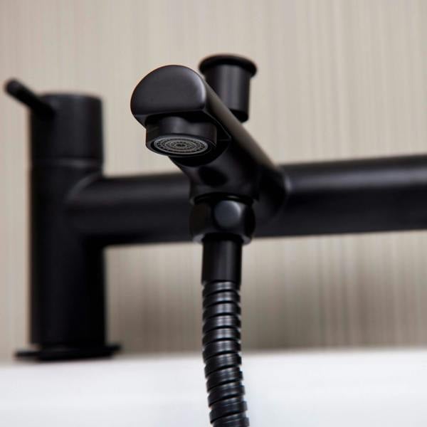 Flode Runn | Bath Shower Mixer | Including Handset and Holder | Matt Black