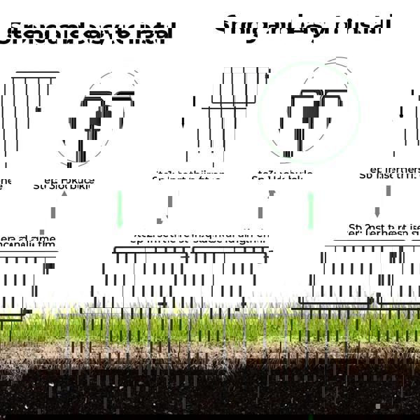 Levede 10 Pack Animal Barrier Outdoor Pet Border Metal Decorative Garden Fence