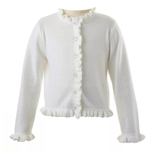 Rachel Riley Ivory Frill Cardigan