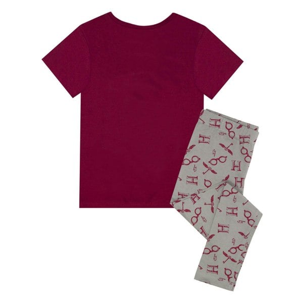 Harry Potter Girls Hogwarts Crest Pyjama Set - Maroon/Grey