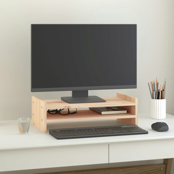 Berkfield Monitor Stand 50x27x15 cm Solid Wood Pine