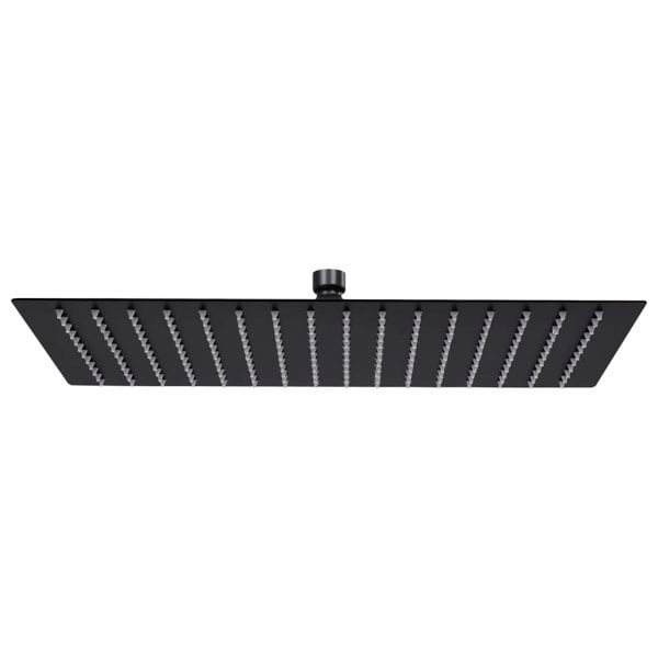 Berkfield Rain Shower Head Stainless Steel 40x30 cm Rectangular Black