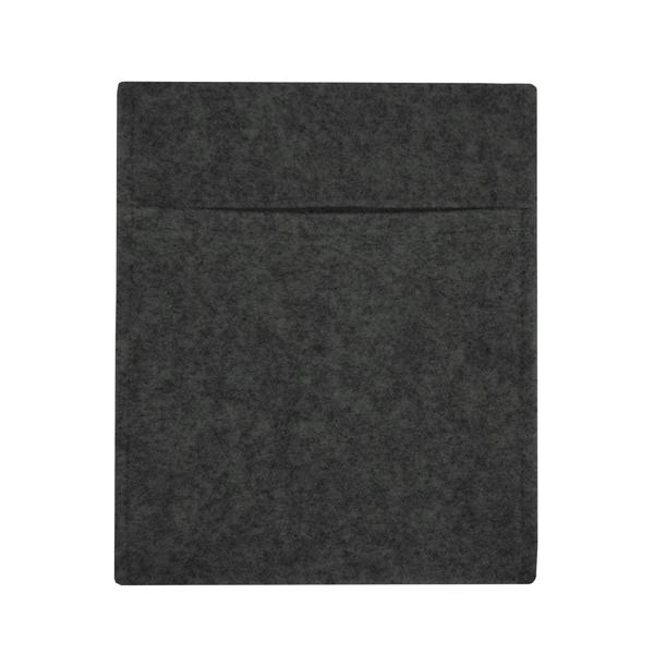 Anthracite grey storage pouch made from soft felt material, featuring a sleek, minimalist design and a top opening for easy access