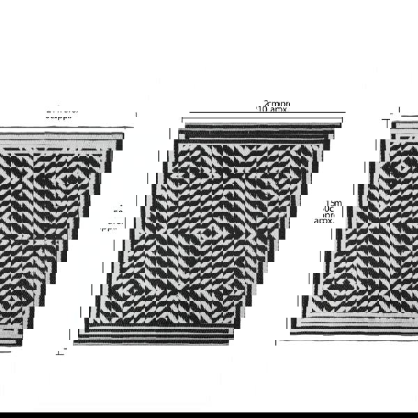 JVL The Gardener Reversible Tile Design Outdoor Patio Rug 150x210cm