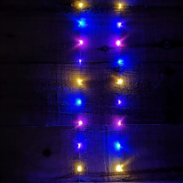 Samuel Alexander 50 LED 2.5m Premier MicroBrights Indoor Outdoor Christmas Multi Function Battery Operated Lights with Timer on Pin Wire in Rainbow
