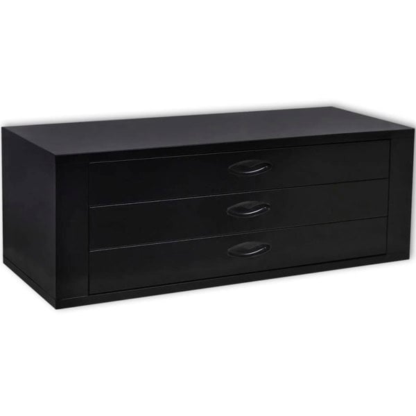 Berkfield Metal Tool Chest 3 Drawers Black