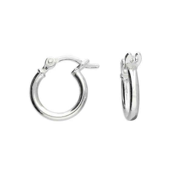 Harfi Sterling Silver 12mm Sleeper Creole-Hinged Hoop Earrings